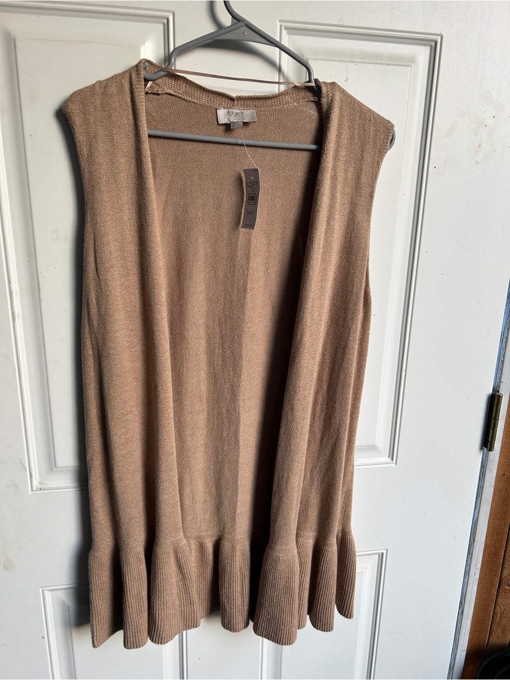 LOFT Petite Knit Vest in Light Taupe